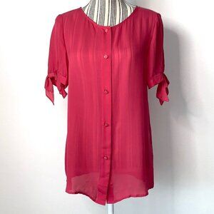 NEW Silk Blouse Marc By Marc Jacobs Womens Small Bow Detail Button Up Office